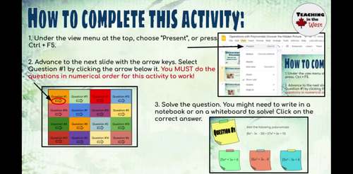 Adding Subtracting Multiplying and Dividing Polynomials Digital Activity