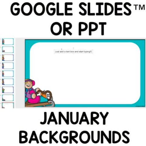 January Background Templates use with Google Slides or PPT TpT