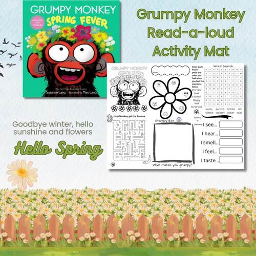 Grumpy Monkey Spring Fever Activity Mat | SEL + Spring Literacy | K–2 | GT Fun