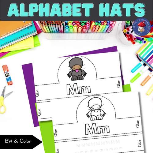 Alphabet Letter Hats Beginning Sounds Scissor Skills Fine Motor
