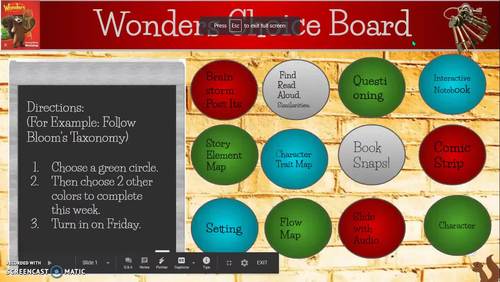 Reading Choice Board Distant Learning by Excited to Learn | TpT