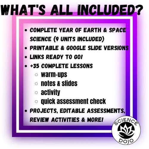 Earth and Space Digital FULL Year Bundle | Science Notebook Google Slides