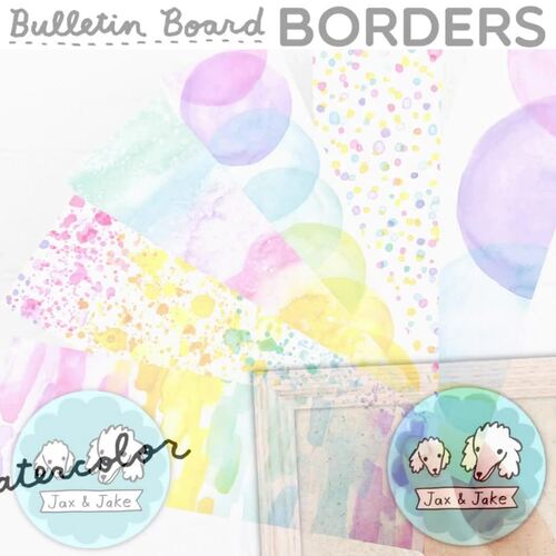Pastel Rainbow Watercolor Bulletin Board Borders - Spring Classroom Decor,  Easter Decorations