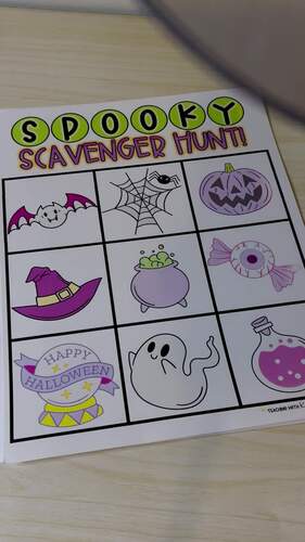 Spooky Halloween Scavenger Hunt| Halloween Party Game and Activity