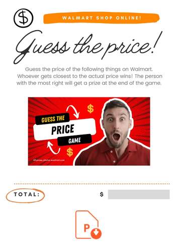 Guess The Prices PPTx Game. PDF. Shopping. Life Skills. Fun