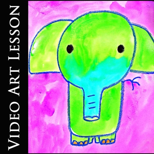 Preview of ELEPHANT Video Art Lesson | EASY Directed Watercolor Drawing & Painting Project