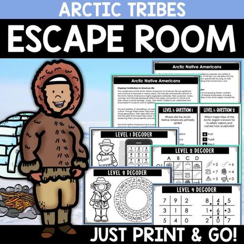 Native american reading escape room activity social studies escape room
