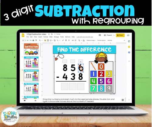 3 Digit Subtraction with Regrouping - Digital Resource Google Slides ...