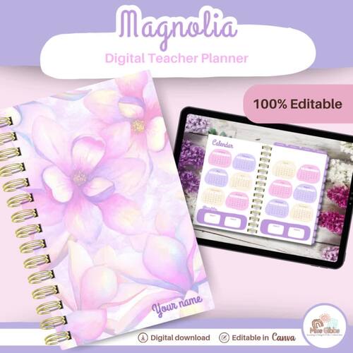 Digital teacher planner for iPad and GoodNotes editable in Canva by ...