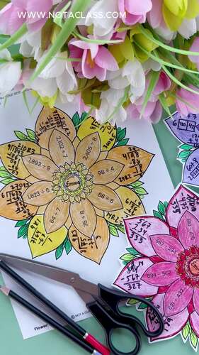 4th Grade Flower Math Activities Bundle | Spring Math Centers & Worksheets
