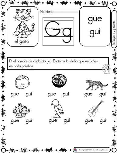  Fonética en español Set     Sílabas que, qui, gue, and gui by mrscortes