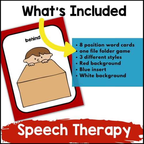 Position Word Cards Preposition Word Cards & A File Folder Game
