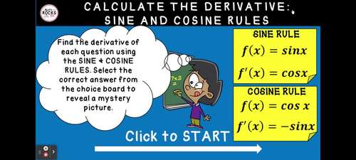 Calculus Derivatives Sine and Cosine Mystery Picture For Google Slides ...
