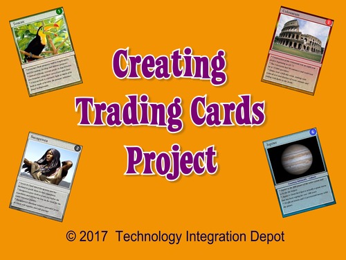 Preview of Creating Trading Cards Project (Computer Lab Activity)