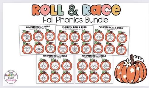 Fall Roll and Read Fluency Practice Games Bundle | TPT