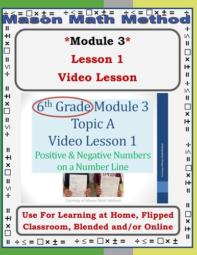 Preview of 6th Grade Math Mod 3 Video Lesson 1 Positive/Negative Numbers *Distance/Flipped*