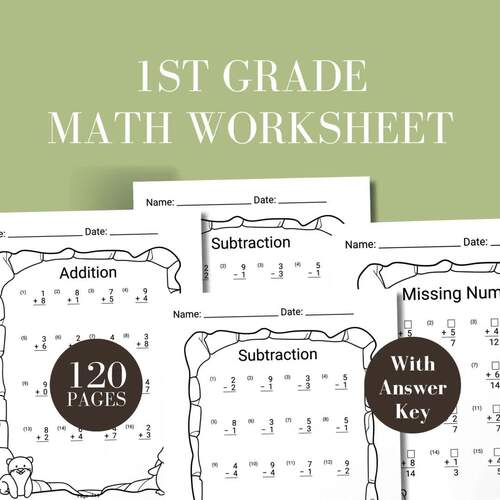 Addition and Subtraction Worksheet 1st Grade Math Fluency Facts ...