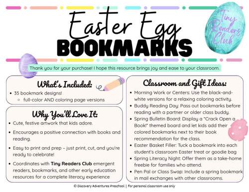 Easter Emergent Reader & Bookmark Bundle | Printable Literacy Activities