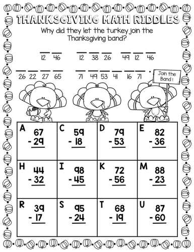 Thanksgiving Math Worksheets 