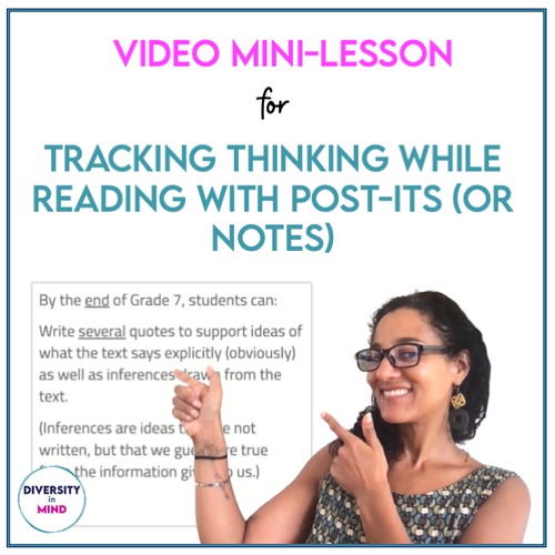 Preview of Tracking Thinking While Reading Mini Lesson Middle School & High School VIDEO