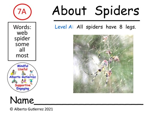 Preview of Read Aloud Video: About Spiders #7A