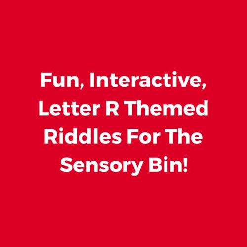 Letter R Activities "Hey Riddle Riddle" Sensory Bin Riddles TPT