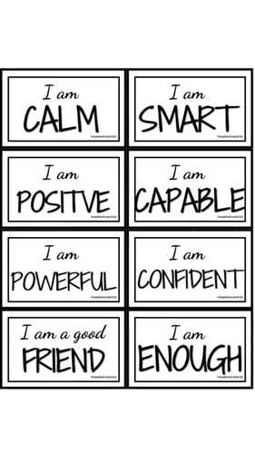 Positive Affirmation Cards, Positive Reinforcement Growth & Self Talk ...