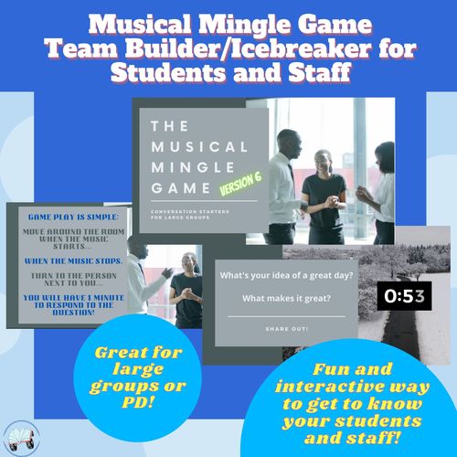 Preview of Musical Mingle Game - Team Building/Icebreaker for Students or Staff - Version 6