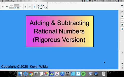 Preview of Add & Subtract Rational Numbers video (rigorous version)