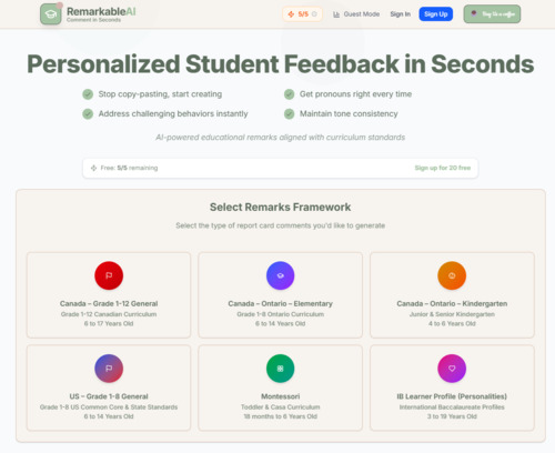 Preview of Report Card Comment Generator - IB, Montessori, Ontario, Canada, US