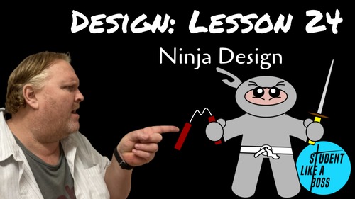Preview of STEAM Ninja Design: Digital Art Google Drawings Lessons and Tech Sub Plans