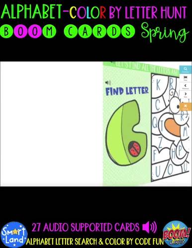 Alphabet Letter Recognition Color by code digital cards | Spring