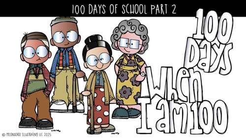 100 Days clip art 100 Days of School clip art Set 2 Mini by Melonheadz ...