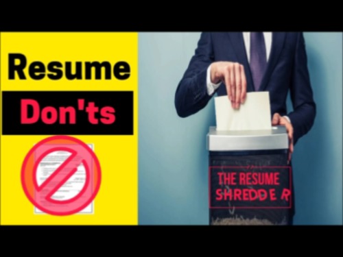 Preview of Resumes, RESUME DON'TS, Employment, Career Readiness