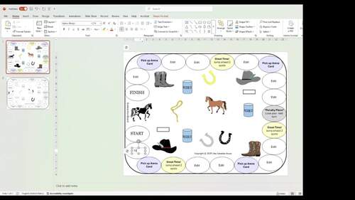 Editable Rodeo Themed Subtraction Math Game