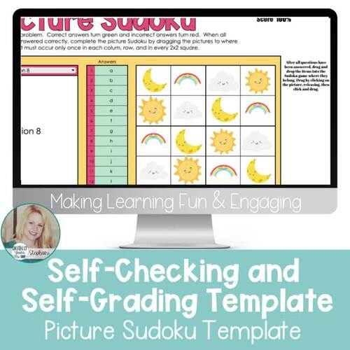Editable Self-Checking Task Card Template Digital Resource Picture ...