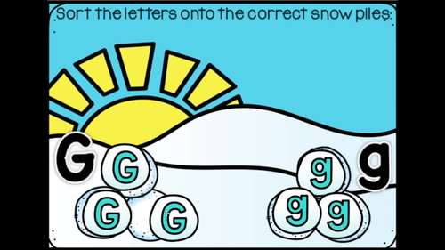 Winter Letter Sort Letter Matching Uppercase Lowercase Alphabet Kinder ...