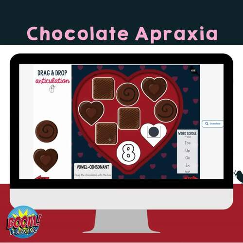Valentine's Day Apraxia of Speech Box of Chocolates CVC, CVCV, CV, VC