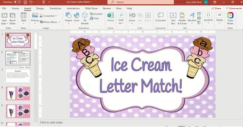 Ice Cream Letter Match by Teaching Little Minds Abroad | TPT