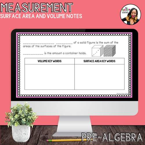 8th Grade Surface Area and Volume Notes - 2016 Va Math SOLs | TPT