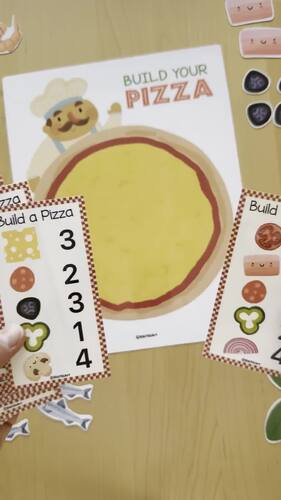 Build A Pizza Counting Activity, Pretend Play Preschool Math Dramatic Game