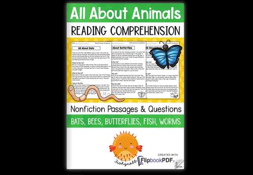 Nonfiction Reading Comprehension Passages 2nd 3rd Grade Animal Adaptations