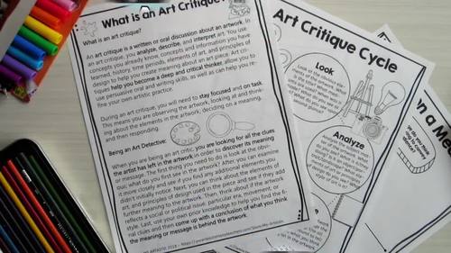 Art Critique Worksheets for Contemporary & Historical ...