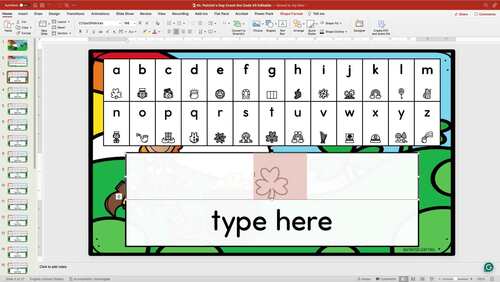 St. Patrick's Day Crack the Code - Editable - PowerPoint by KinderCrafting