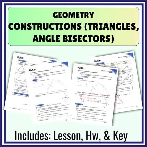 Constructions (Triangles, Angle Bisectors) Notes, Worksheets | TPT