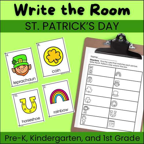 St. Patrick's Day Write the Room - Pre-K, Kindergarten and First Grade