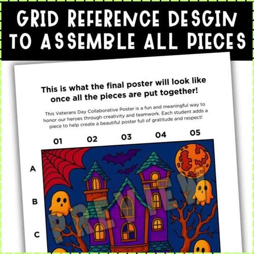 Haunted House a Halloween Collaborative Poster Coloring Activity ...