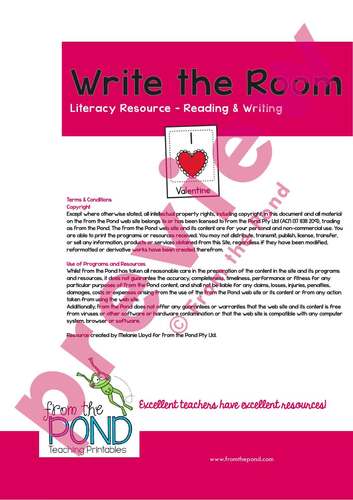 Valentine's Day Write the Room by From the Pond | TPT