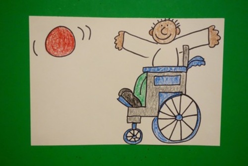 Preview of Let's Draw a Kid in a Wheelchair Playing Catch!