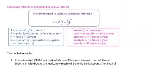 Preview of Compound Interest 1 - Annual Interest (lesson video)
